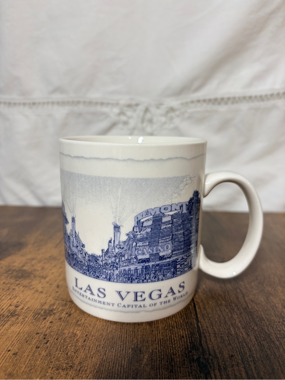 Starbucks White and Blue Las Vegas architect series Ceramic Mug 2006